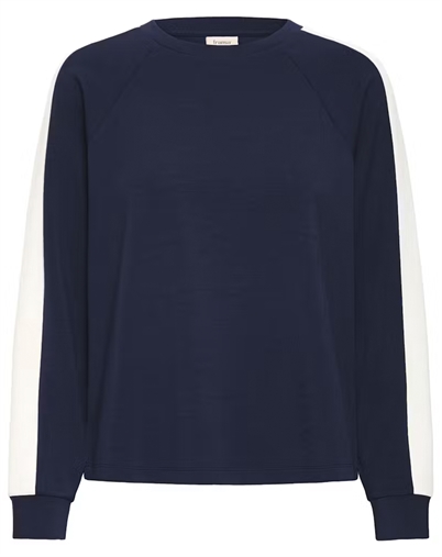 Fransa - FRAurora Sweatshirt - Navy W. White Contrast